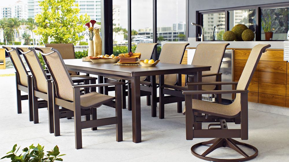 Telescope Casual Leeward MGP Sling 9 Piece Dining Set