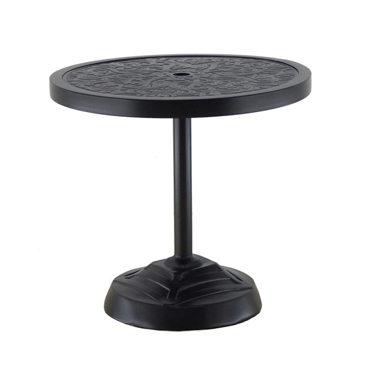 Contemporary 26" Round Cast Top Side Table with Built In Umbrella Base - 75 lbs.