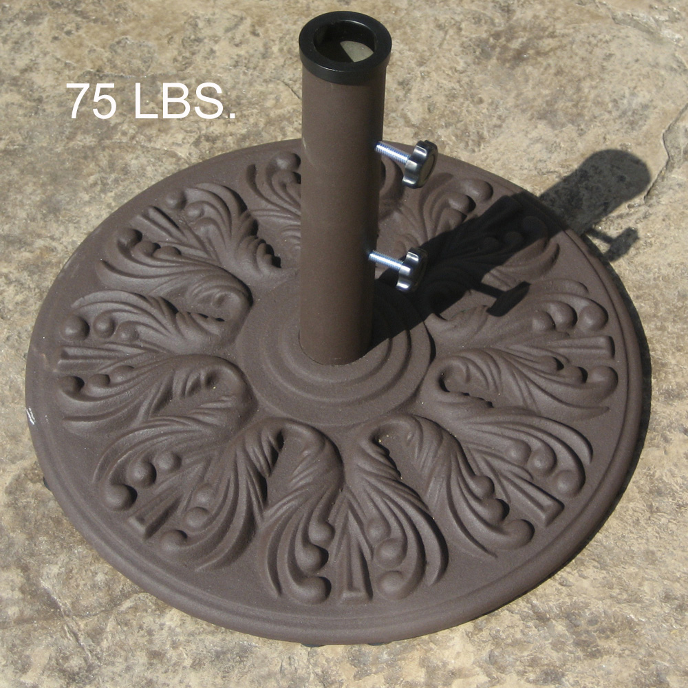 Galtech 24 Inch Round Cast Iron Umbrella Base with 75 LBS. Weight - 0750ED