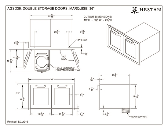 36" Double Storage Door - AGSD36