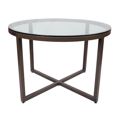 Lane Venture Contempo 42" Round Dining Table with Glass Top - 455-42