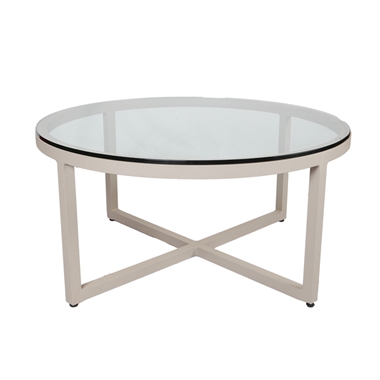 Lane Venture Contempo 42" Round Cocktail Table with Glass Top - 455-63