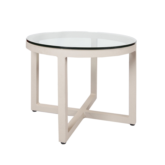 Contempo 24" Round End Table with Glass Top