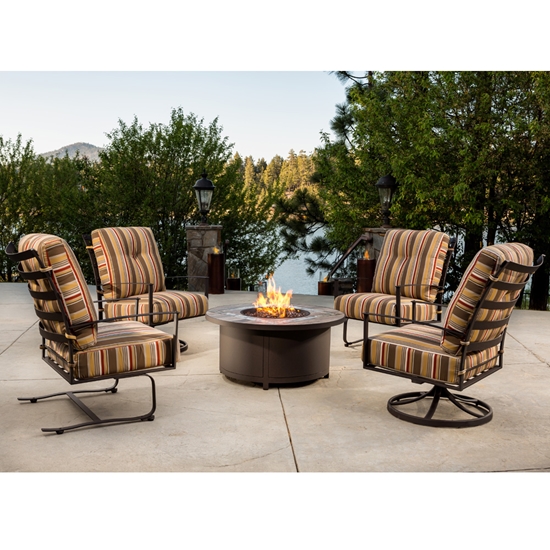 Outdooor wrought iron fire table set