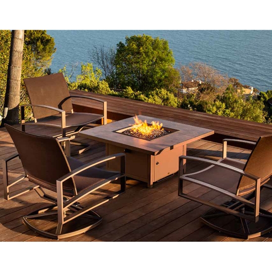 Luxury outdoor wrought iron fire table set