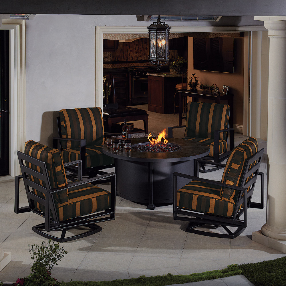 OW Lee Vulsini 54" Round Chat Height Fire Pit Table | 5120 ...