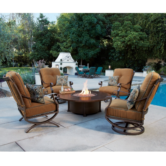 OW Lee Luna Lounge Chair Fire Pit Set | OW-LUNA-SET2