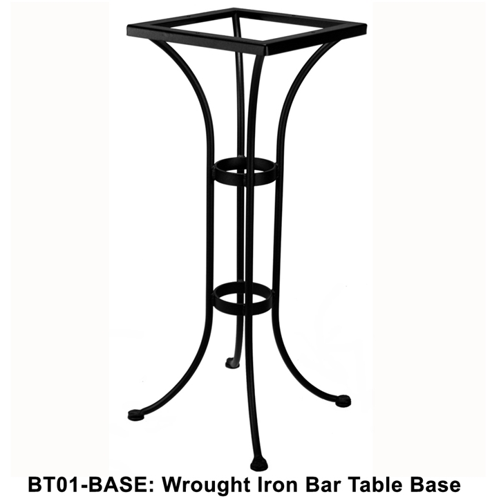 OW Lee Standard Wrought Iron Bar Height Bistro Table Base - BT01-BASE