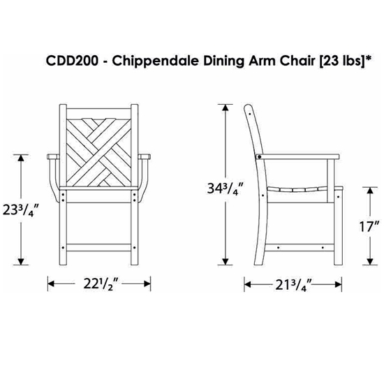 Chippendale 5 Piece Dining Set - PWS122-1