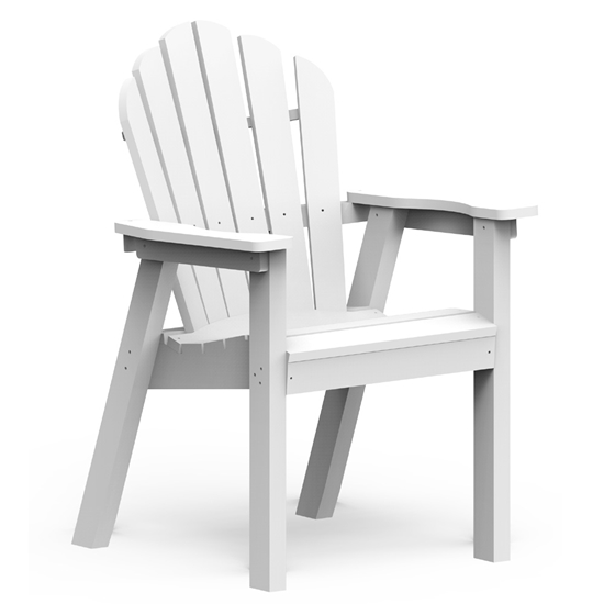 Seaside Casual Classic Adirondack Dining Chairs white slats