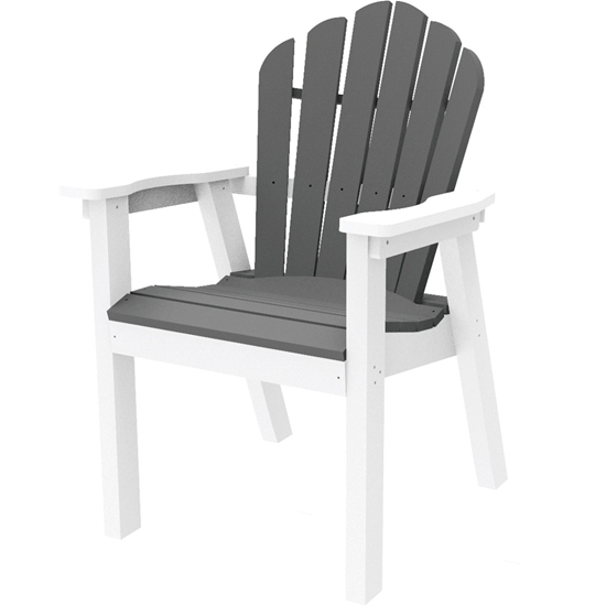 Seaside Casual Classic Adirondack Dining Chair grey slats