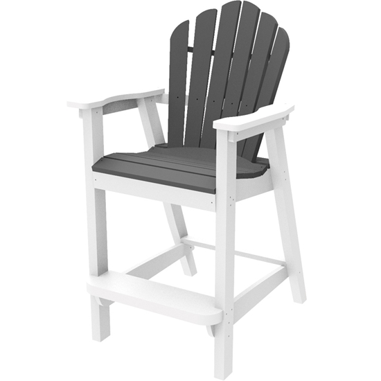 Seaside Casual Classic Adirondack Bar Chairs grey slats