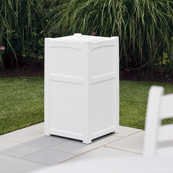 white Wickford Residential Trash Receptacle