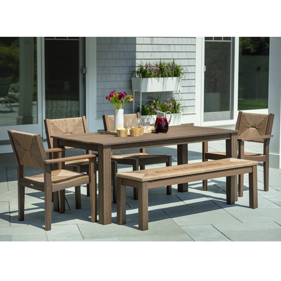 Greenwich Woven Dining Set with Bench