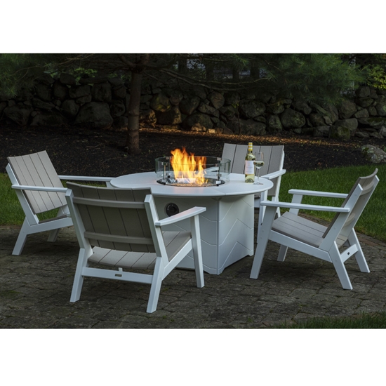 Mad Chat Chair and Fire Table Set for 4
