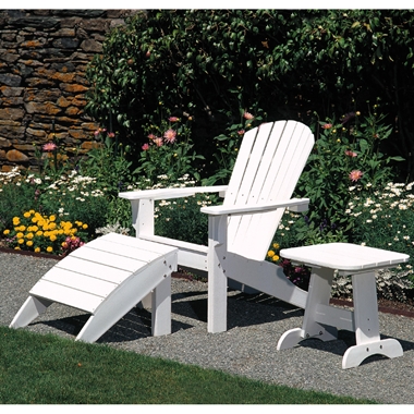 Seaside Casual Adirondack Shellback Chair and Ottoman Set - SC-SHELLBACK-SET7