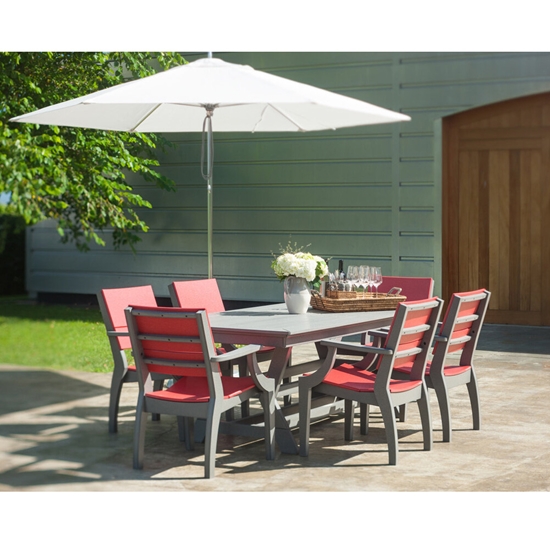 SYM Patio Dining Set with Armchairs for 6