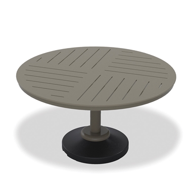 Telescope Casual MGP Dash 54" Round MGP Slat Dining Table with 120 lb Weighted Pedestal Base - TP20D-2P50