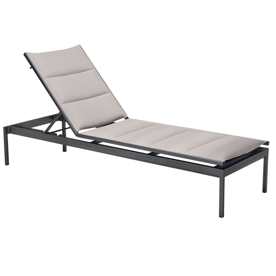 Cabana Club Padded Sling Armless Chaise Loungers - 12" Seat Height