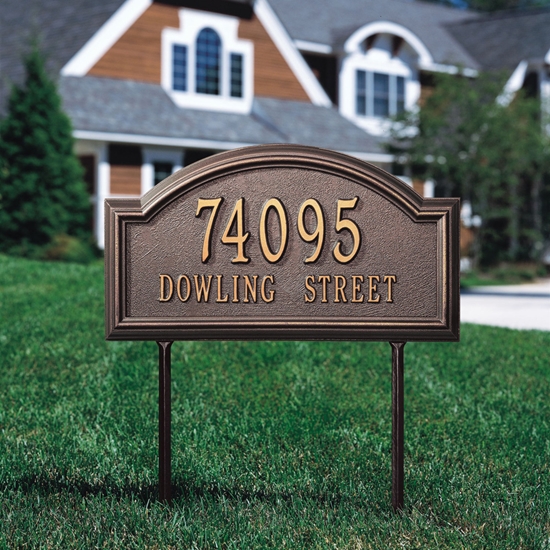 Providence Arch Standard Lawn Address Plaque - Two Line - 1307