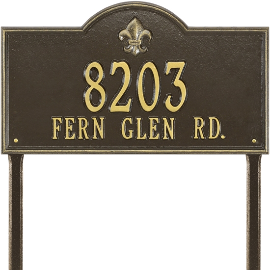 Bayou Vista Estate Lawn Address Plaque - Two Line - 2848