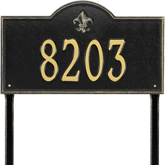 Bayou Vista Estate Lawn Address Plaque - One Line - 2861