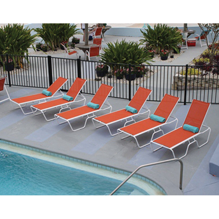 Windward aluminum chaise with sling seating