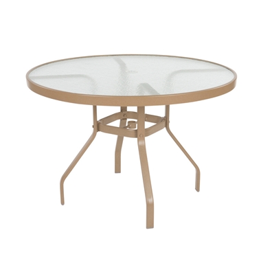 Windward Glass 42" Round Dining Table with Umbrella Hole - KD4218GU