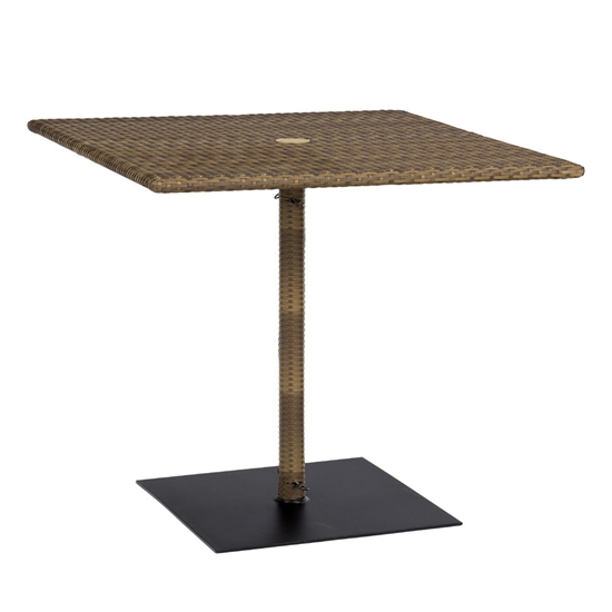 All-Weather Square Dining Table with Weighted Umbrella Base - S593736