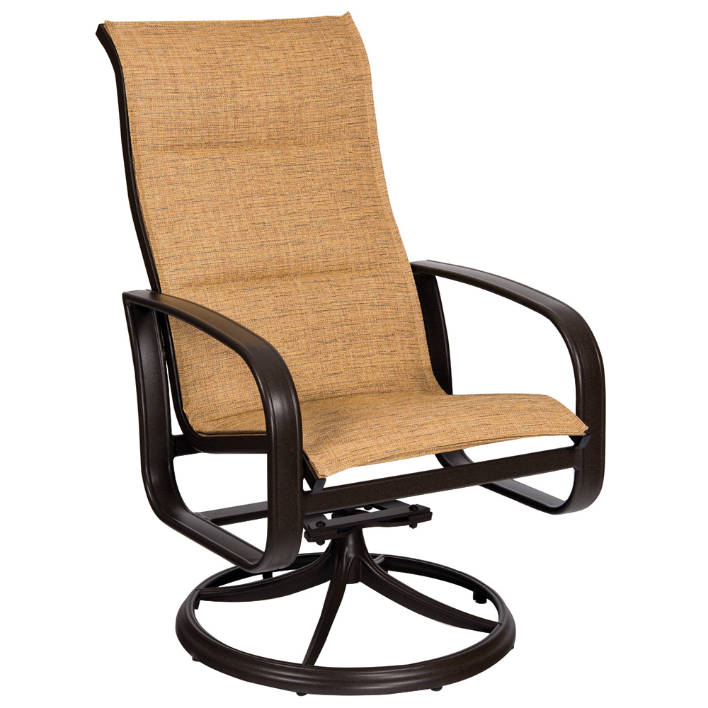 Woodard Cayman Isle Padded Sling High Back Swivel Rocker Chair | 2FX588