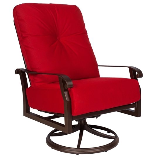 Cortland Extra Large Swivel Rocker and Crescent Love Seat Fire Table Set - WD-CORTLAND-SET4