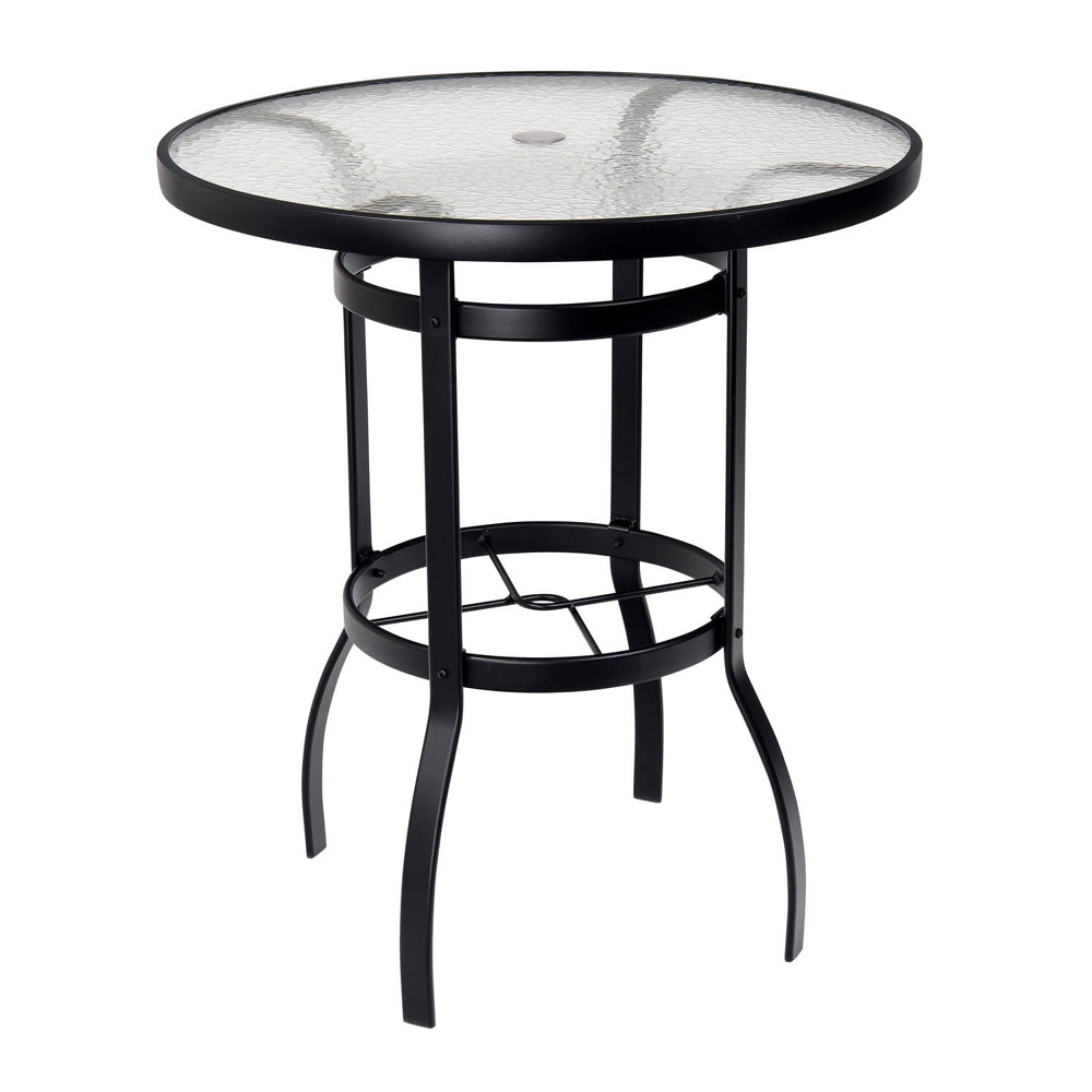 Woodard Deluxe 36 inch round Glass Top Bar Table - 827536W