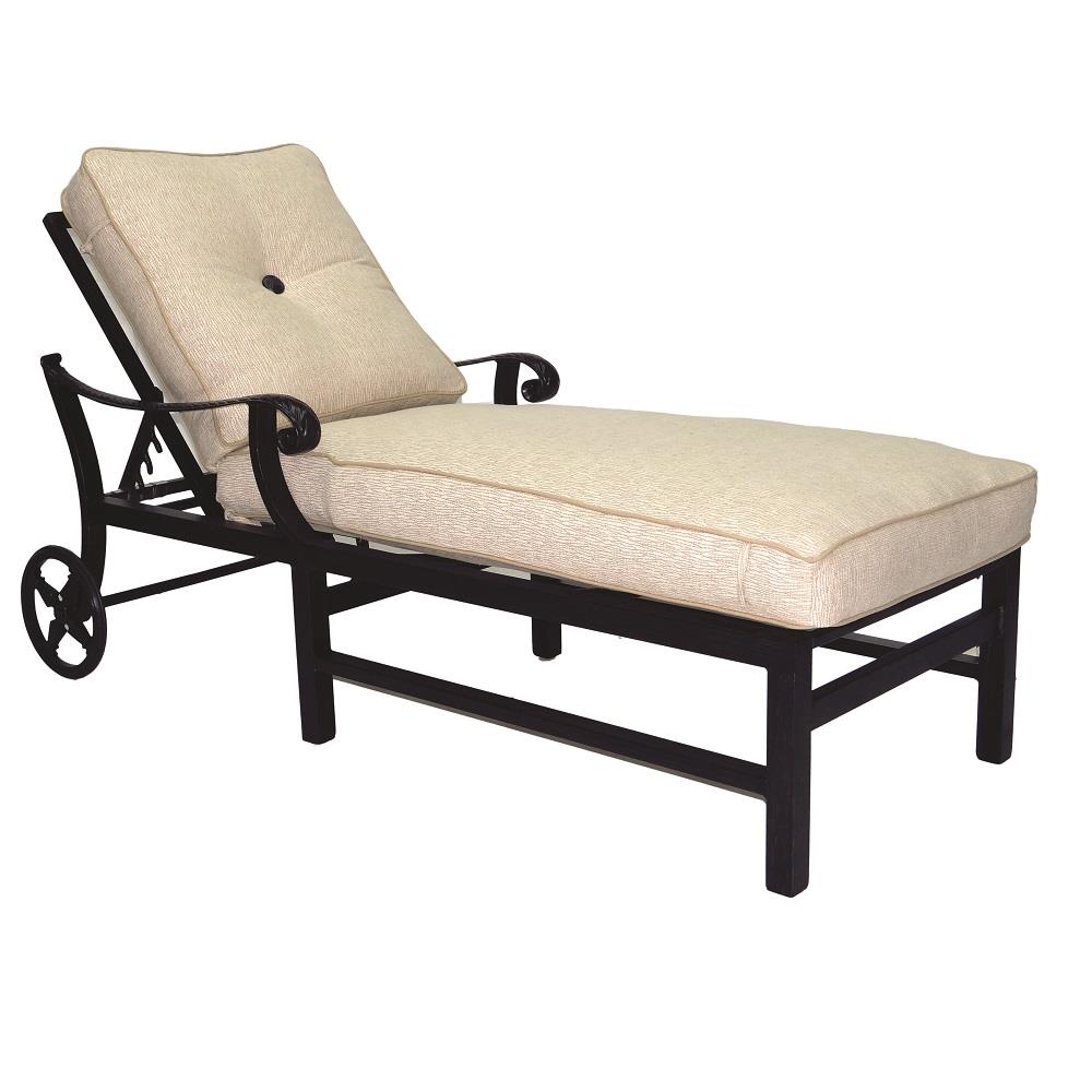 Castelle Bellagio Adjustable Cushioned Chaise Lounge with Wheels