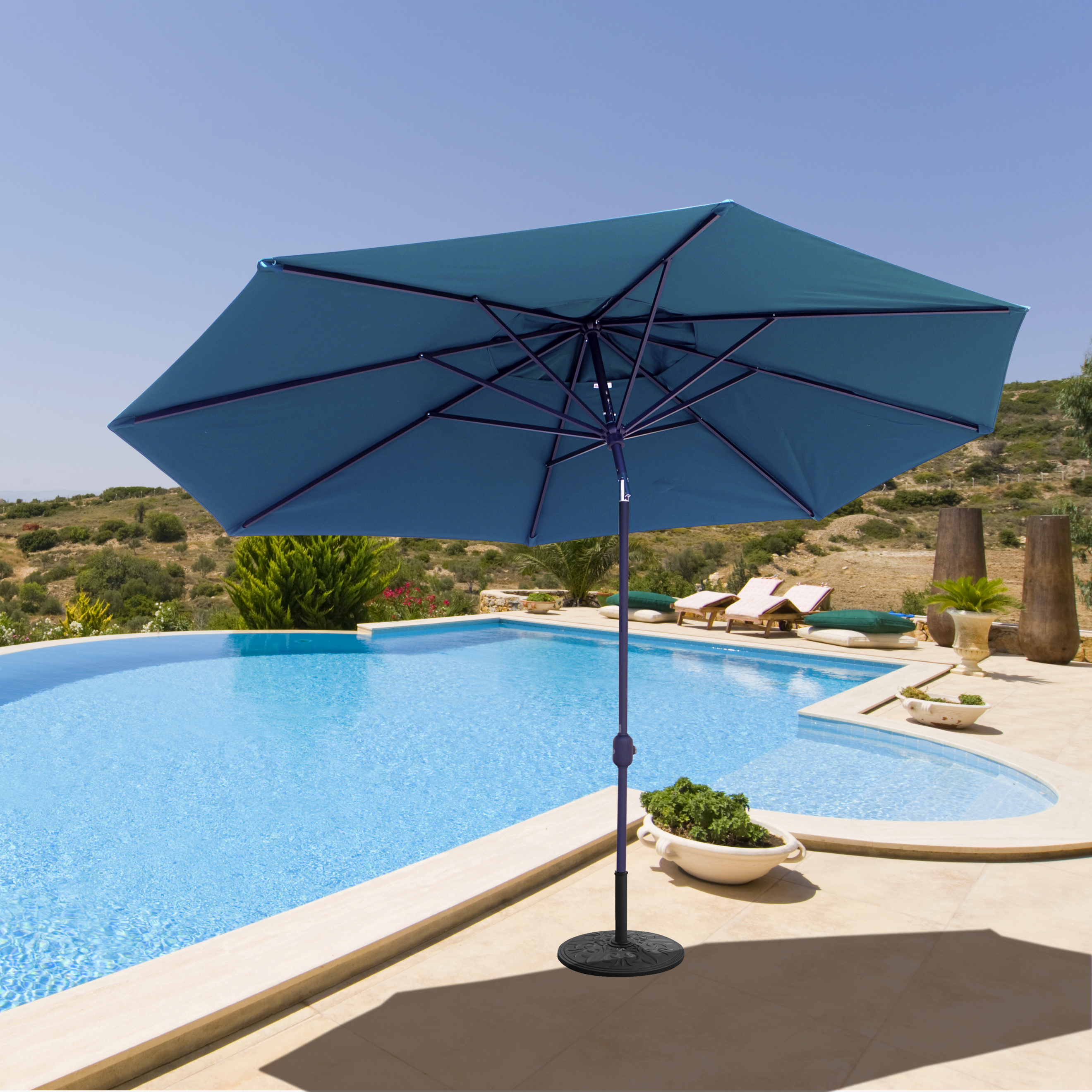 Galtech Aluminum 8' X 11' Oval Umbrella with Deluxe Auto Tilt | 779
