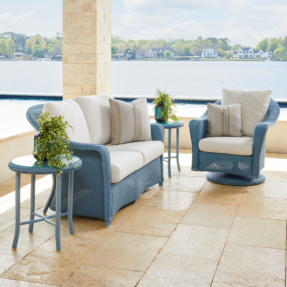 Lloyd Flanders Reflections Loveseat and Swivel Rocker Patio Set