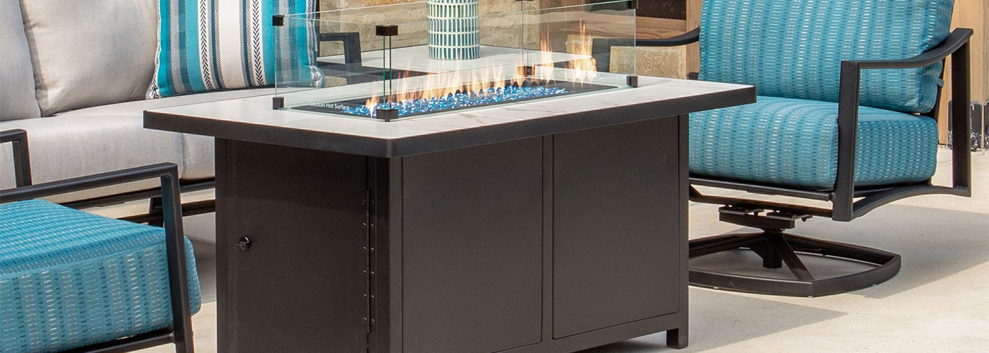 OW Lee Elba Aluminum Fire Tables | USA Outdoor Furniture