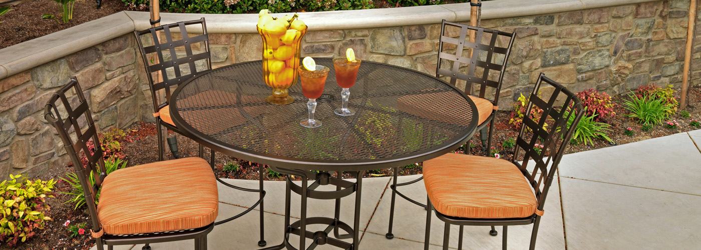 OW Lee Standard Mesh Wrought Iron Tables