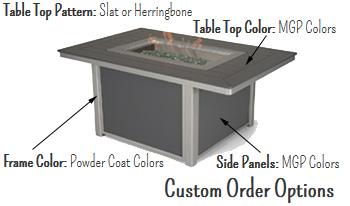 Telescope Casual Fire Table Options