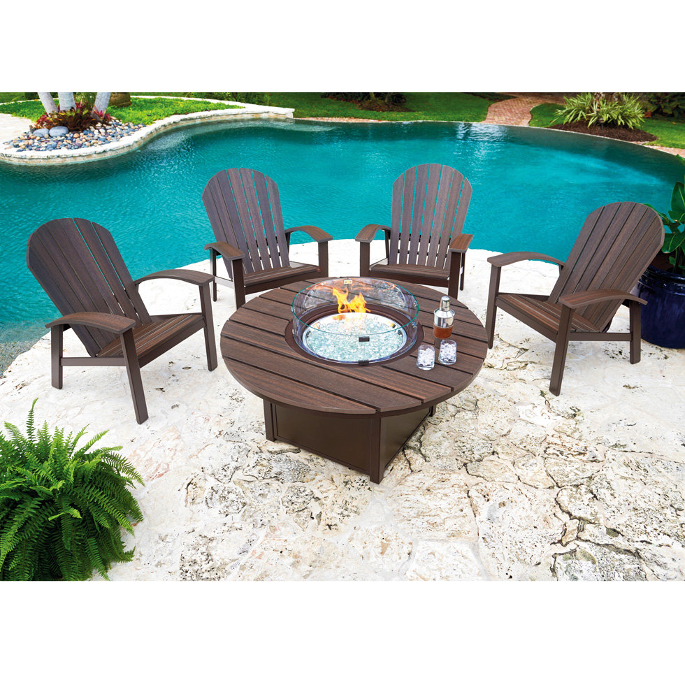 Telescope Casual Newport Patio Set with Adirondack Chairs and Fire