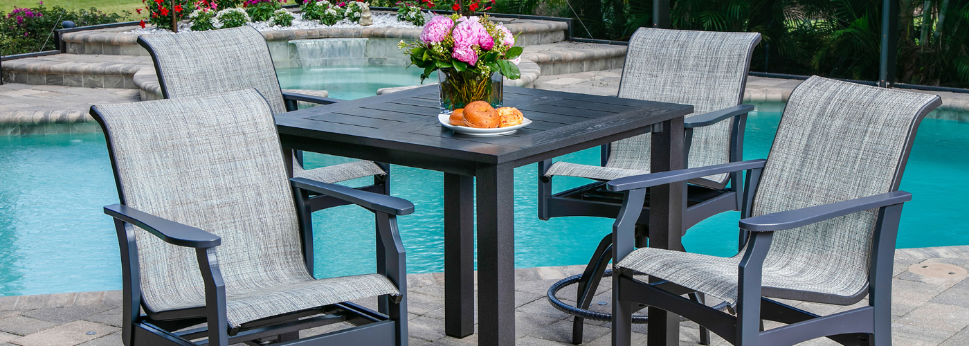 Windward Etched Wood Grain Tables Outdoor Furniture Collection