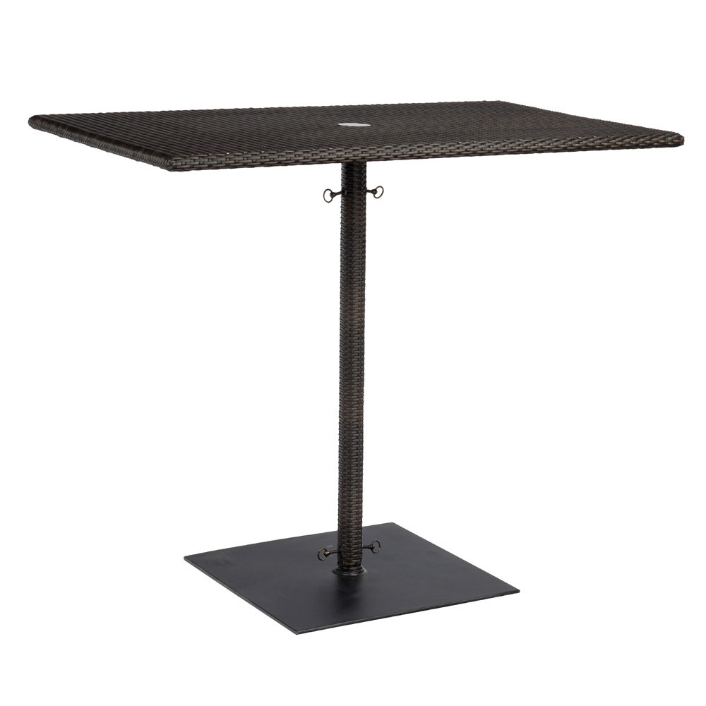bar height patio umbrella Aluminum Bottom Pole 2 folding chairs Cantilever Umbrella Deck Table With