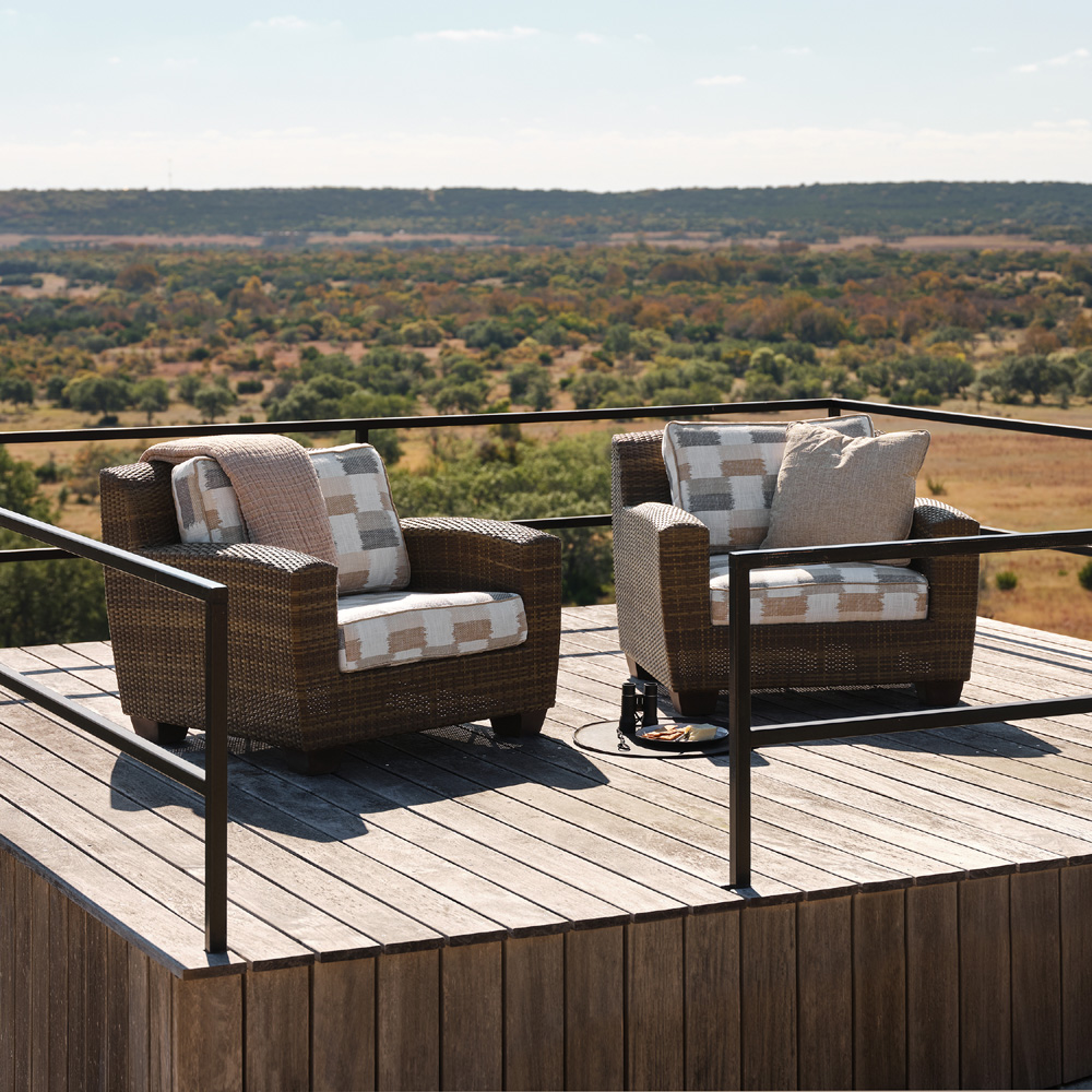 Woodard Saddleback Outdoor Wicker Lounge Chair Set | WD-SADDLEBACK-SET12