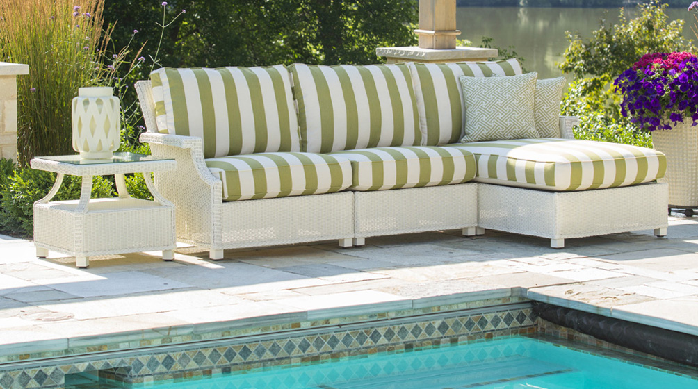 Lloyd Flanders Hamptons Wicker Sectional with Chaise