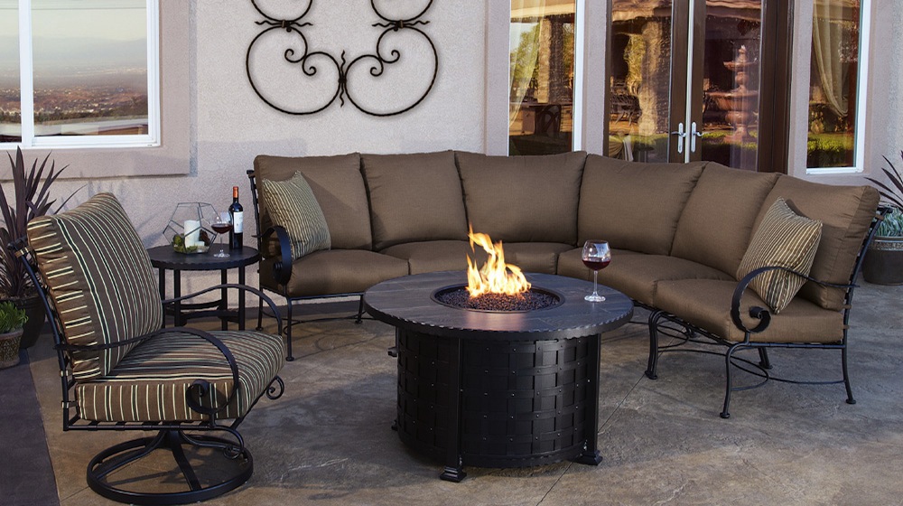 OW Lee Classico-W Patio Sectional Set with Fire Table