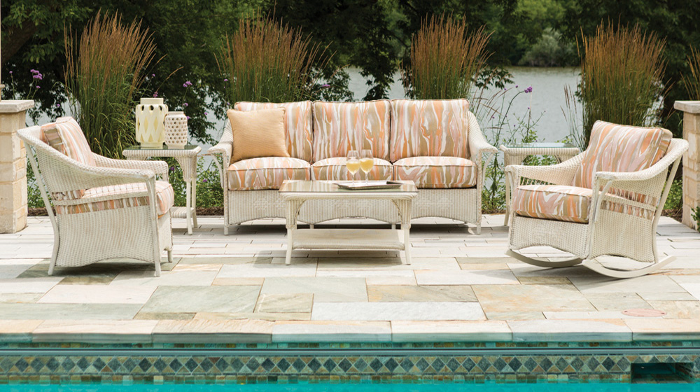 Lloyd Flanders Nantucket Loomed Wicker Sofa Patio Set