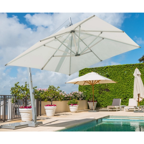 Hurricane Aluminum Side Wind Rectangle 10' x 13' Cantilever Umbrella - 3mx4m-REC-SW-H