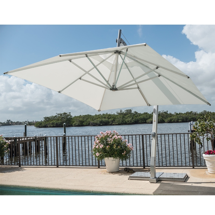 Bambrella Hurricane Aluminum Side Wind Rectangle 10' x 13' Cantilever Umbrella | 3mx4m-REC-SW-H Bambrella Hurricane Aluminum Side Wind Rectangle 10' x 13' Cantilever Umbrella | 3mx4m-REC-SW-H
