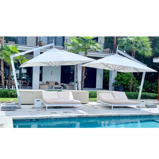 Hurricane Aluminum Side Wind Rectangle 10' x 13' Cantilever Umbrella - 3mx4m-REC-SW-H