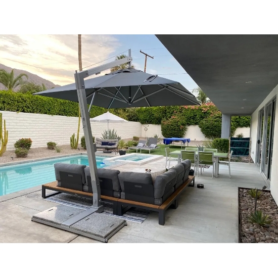 Bambrella Hurricane Aluminum Side Wind Rectangle 10' x 13' Cantilever  Umbrella | 3mx4m-REC-SW-H