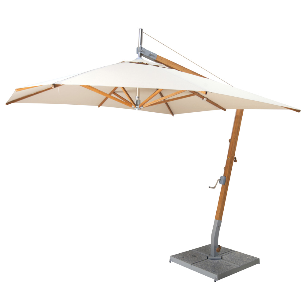 Sirocco Sidewind 8.5' Square Cantilever Bamboo Umbrella